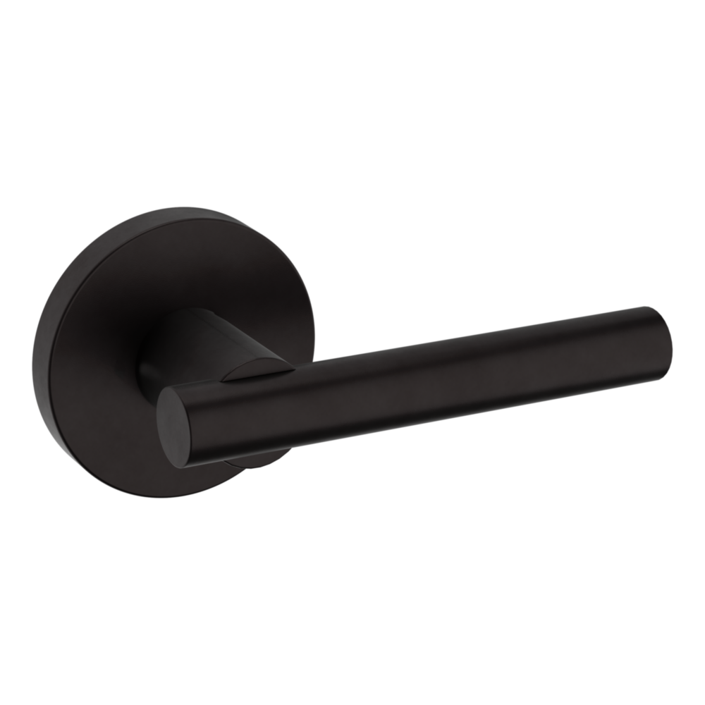 Baldwin 5137 Contemporary Straight Lever Set with 5046 Rose Oil-Rubbed Bronze / Full Dummy / Reversible