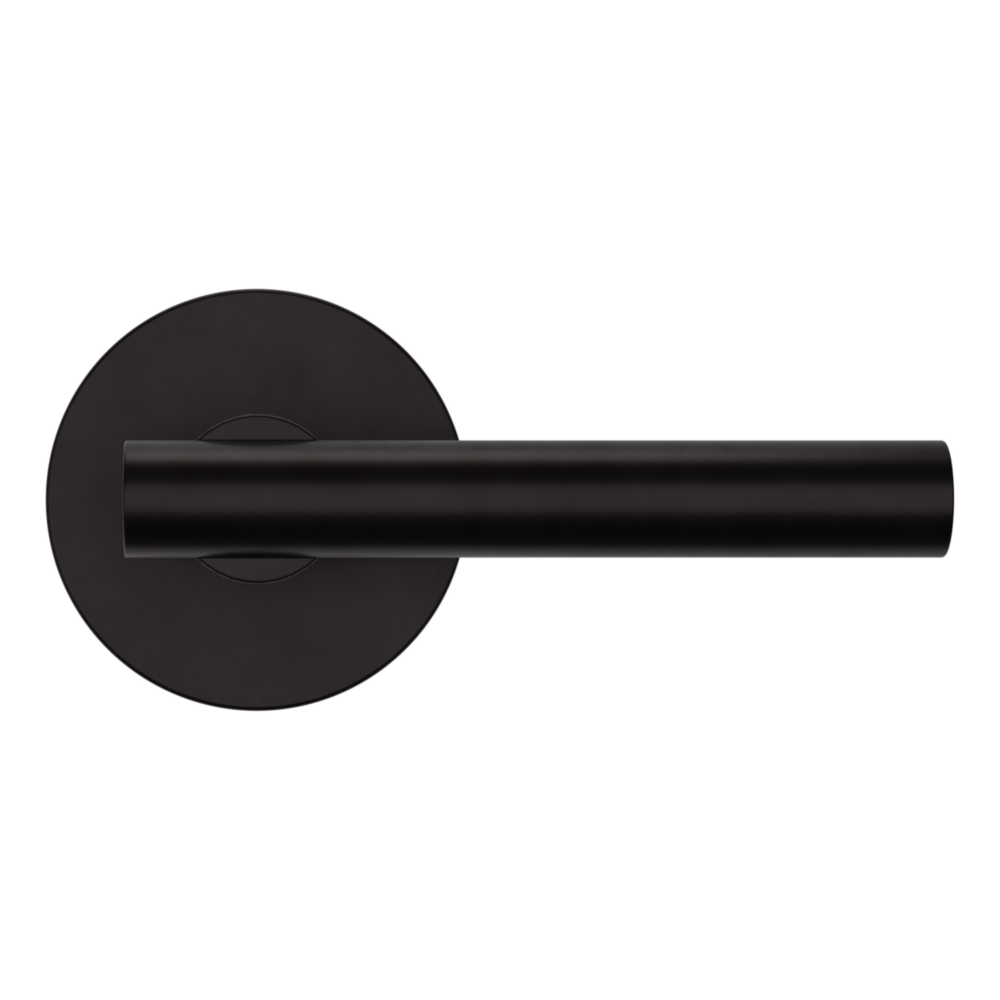 Baldwin 5137 Contemporary Straight Lever Set with 5046 Rose Oil-Rubbed Bronze / Full Dummy / Reversible