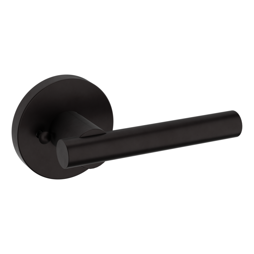 Baldwin 5137 Contemporary Straight Lever Set with 5046 Rose Oil-Rubbed Bronze / Privacy / Reversible