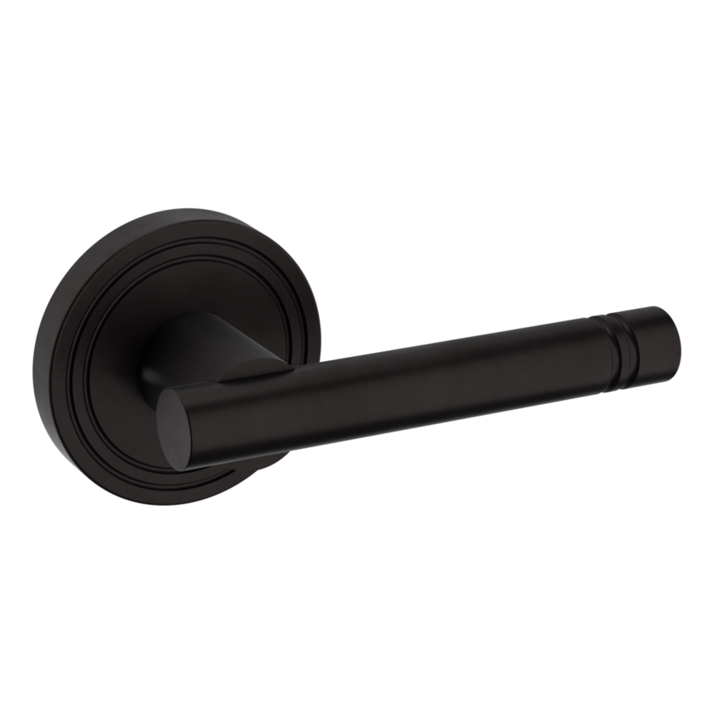 Baldwin 5138 Contemporary Straight Lever Set with 5047 Rose Oil-Rubbed Bronze / Full Dummy / Reversible