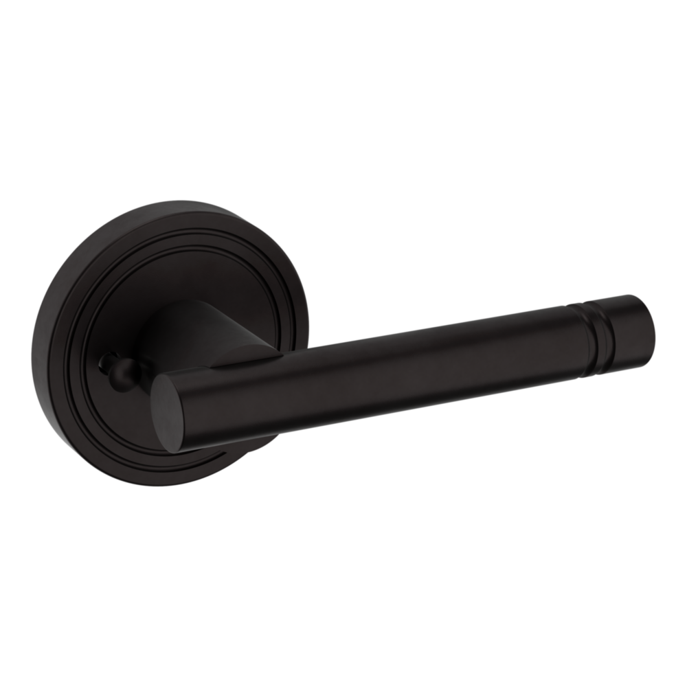 Baldwin 5138 Contemporary Straight Lever Set with 5047 Rose Oil-Rubbed Bronze / Privacy / Reversible