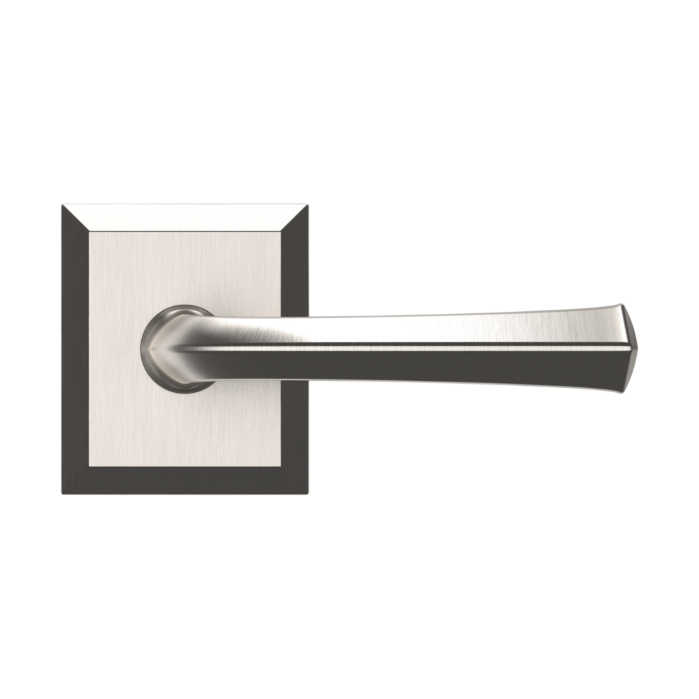 Baldwin 5141 Traditional Straight Lever Set with R033 Rose Lifetime (PVD) Satin Nickel / Full Dummy / Reversible
