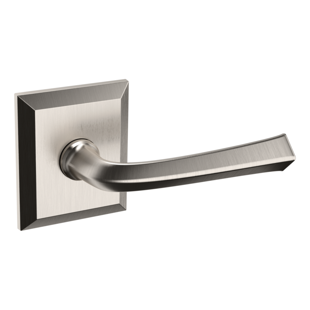 Baldwin 5141 Traditional Straight Lever Set with R033 Rose Lifetime (PVD) Satin Nickel / Full Dummy / Reversible