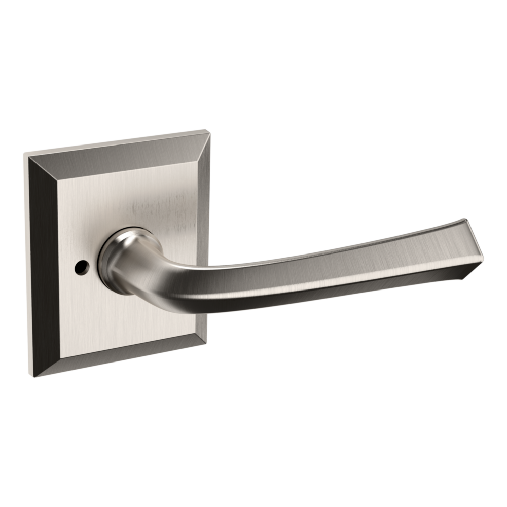 Baldwin 5141 Traditional Straight Lever Set with R033 Rose Lifetime (PVD) Satin Nickel / Privacy / Reversible