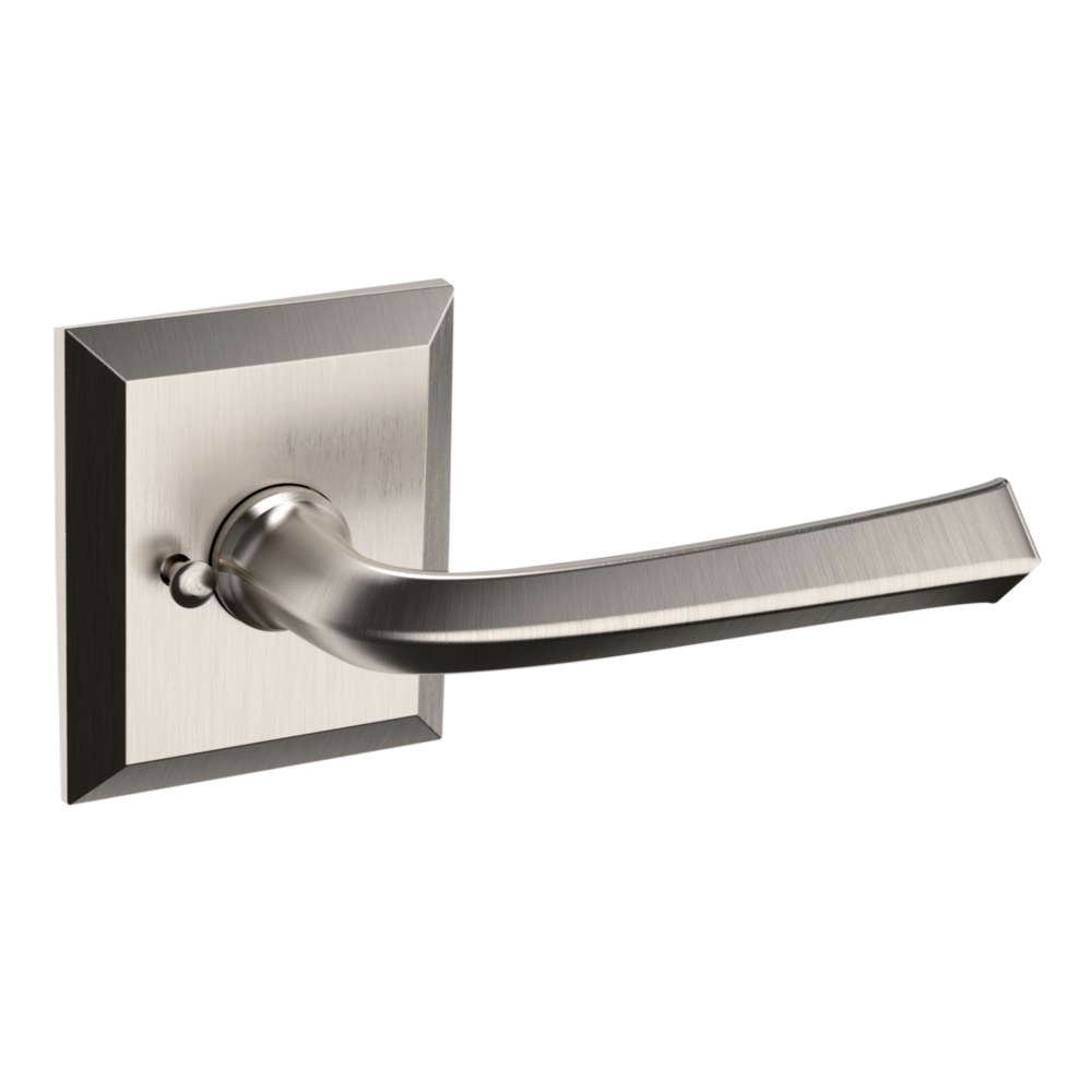 Baldwin 5141 Traditional Straight Lever Set with R033 Rose Lifetime (PVD) Satin Nickel / Privacy / Reversible