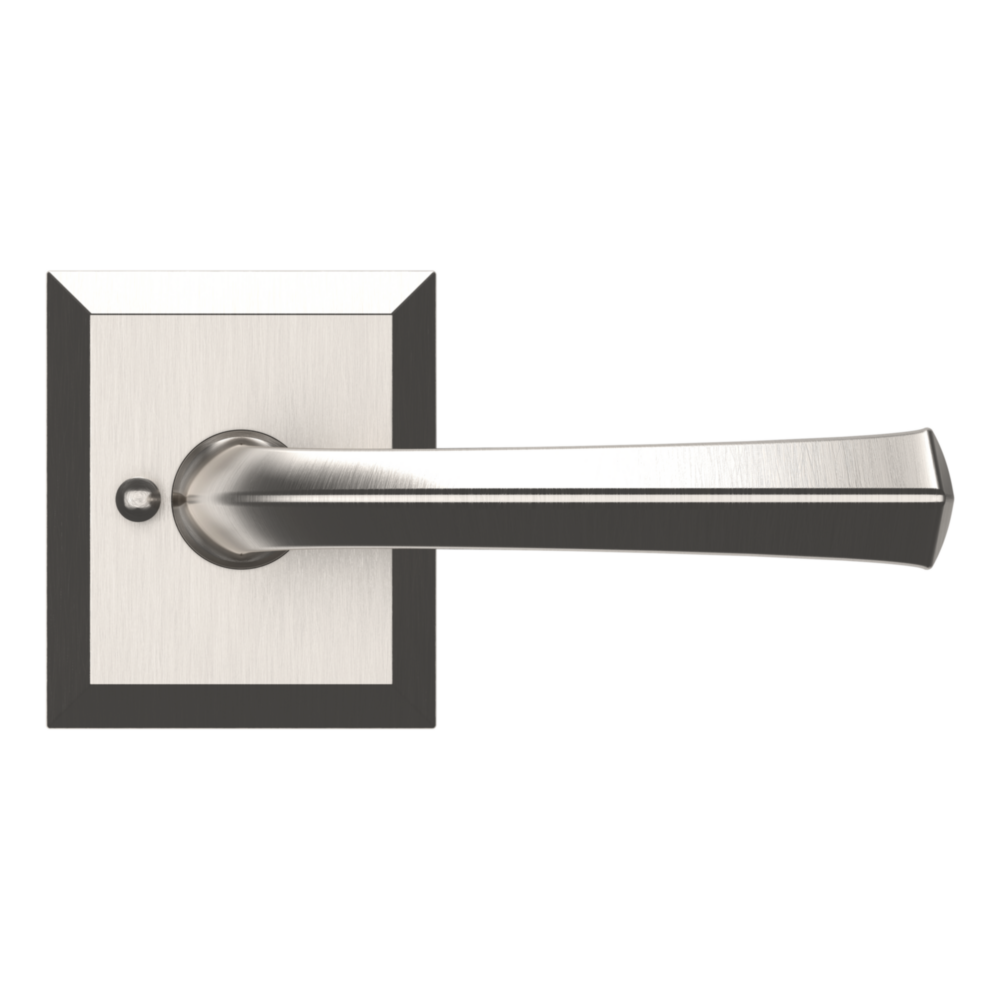 Baldwin 5141 Traditional Straight Lever Set with R033 Rose Lifetime (PVD) Satin Nickel / Privacy / Reversible