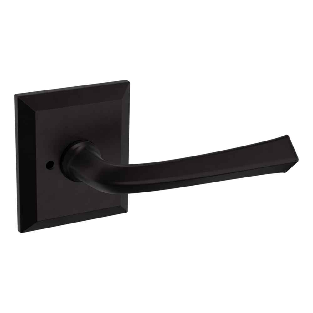 Baldwin 5141 Traditional Straight Lever Set with R033 Rose Oil-Rubbed Bronze / Privacy / Reversible