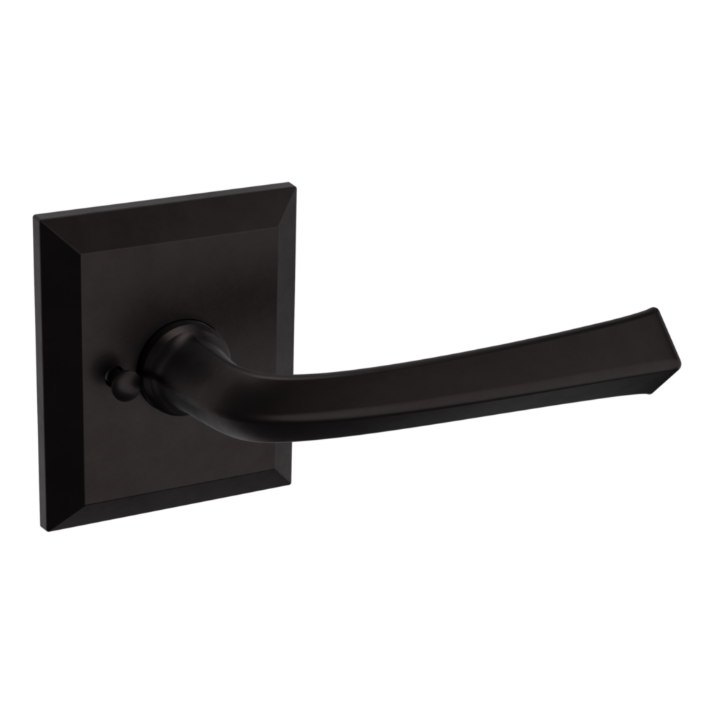 Baldwin 5141 Traditional Straight Lever Set with R033 Rose Oil-Rubbed Bronze / Privacy / Reversible