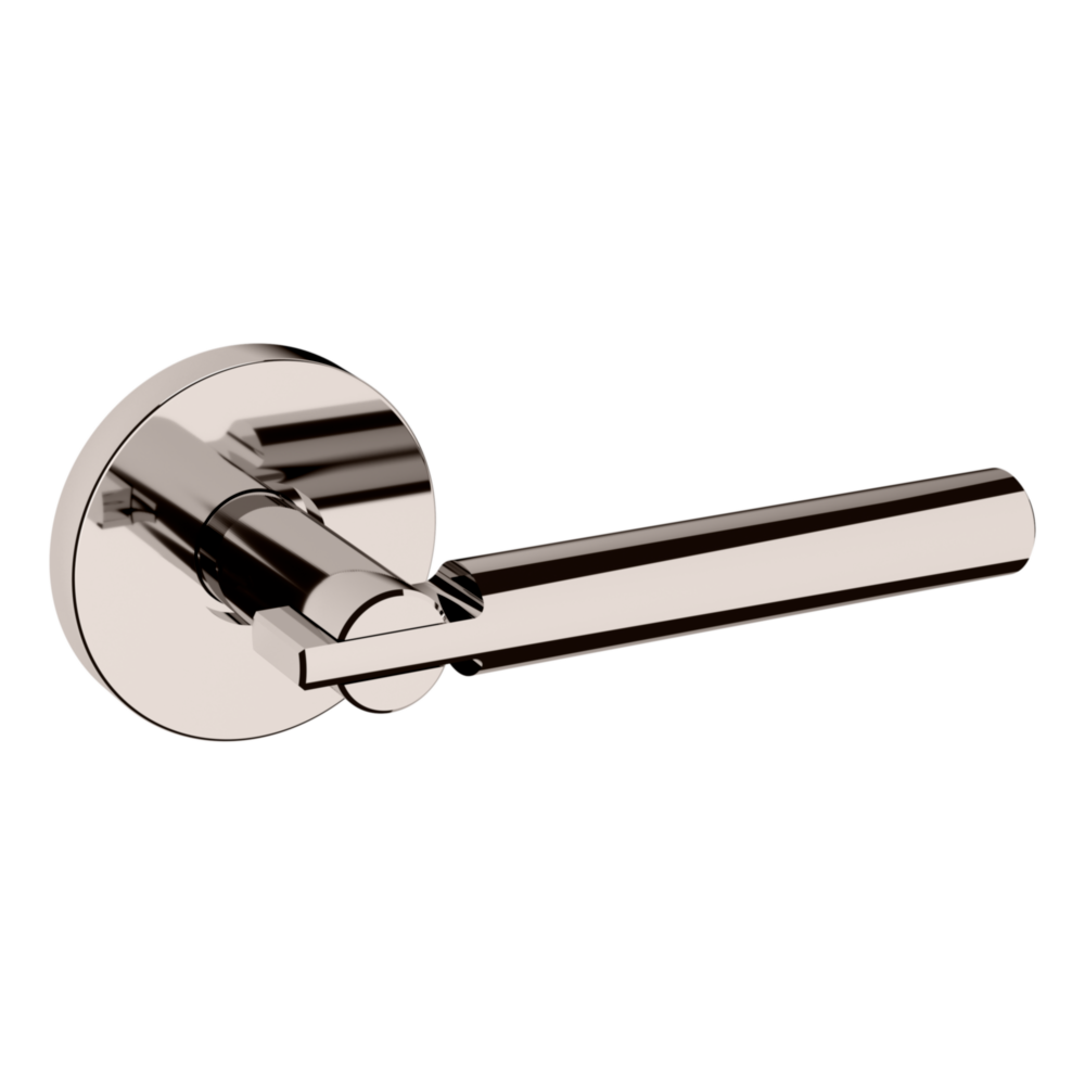 Baldwin 5161 Contemporary Straight Lever Set with 5046 Rose Lifetime (PVD) Polished Nickel / Full Dummy / Reversible