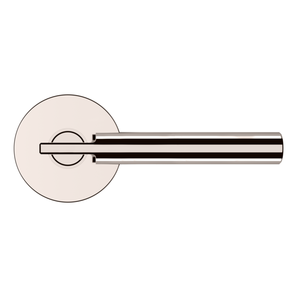 Baldwin 5161 Contemporary Straight Lever Set with 5046 Rose Lifetime (PVD) Polished Nickel / Full Dummy / Reversible