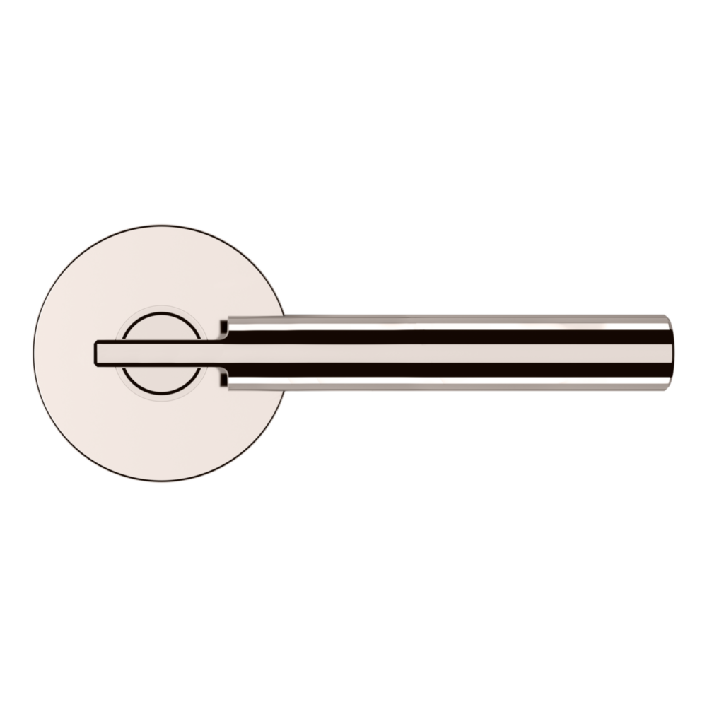 Baldwin 5161 Contemporary Straight Lever Set with 5046 Rose Lifetime (PVD) Polished Nickel / Passage / Reversible