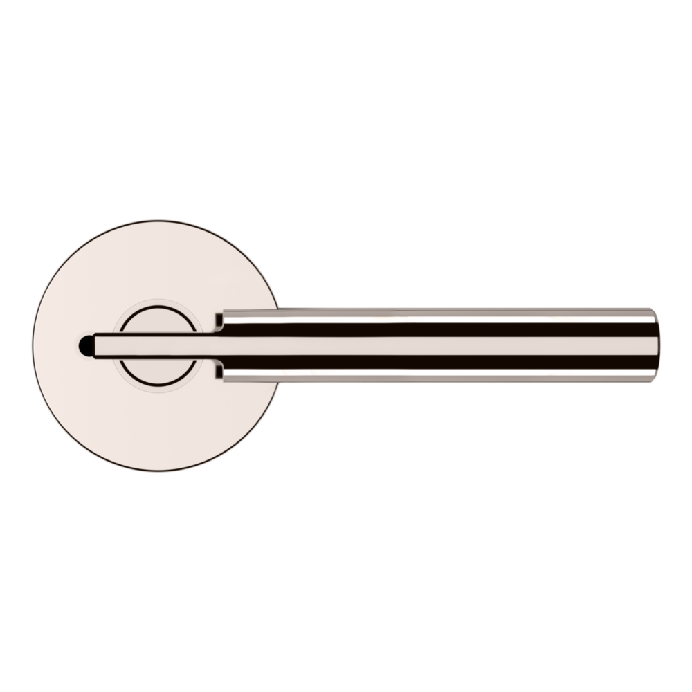 Baldwin 5161 Contemporary Straight Lever Set with 5046 Rose Lifetime (PVD) Polished Nickel / Privacy / Reversible