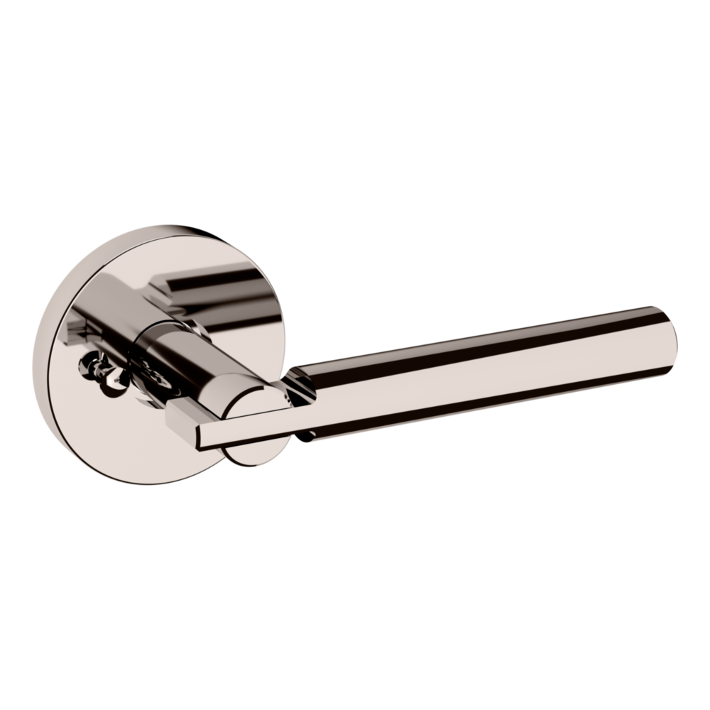 Baldwin 5161 Contemporary Straight Lever Set with 5046 Rose Lifetime (PVD) Polished Nickel / Privacy / Reversible