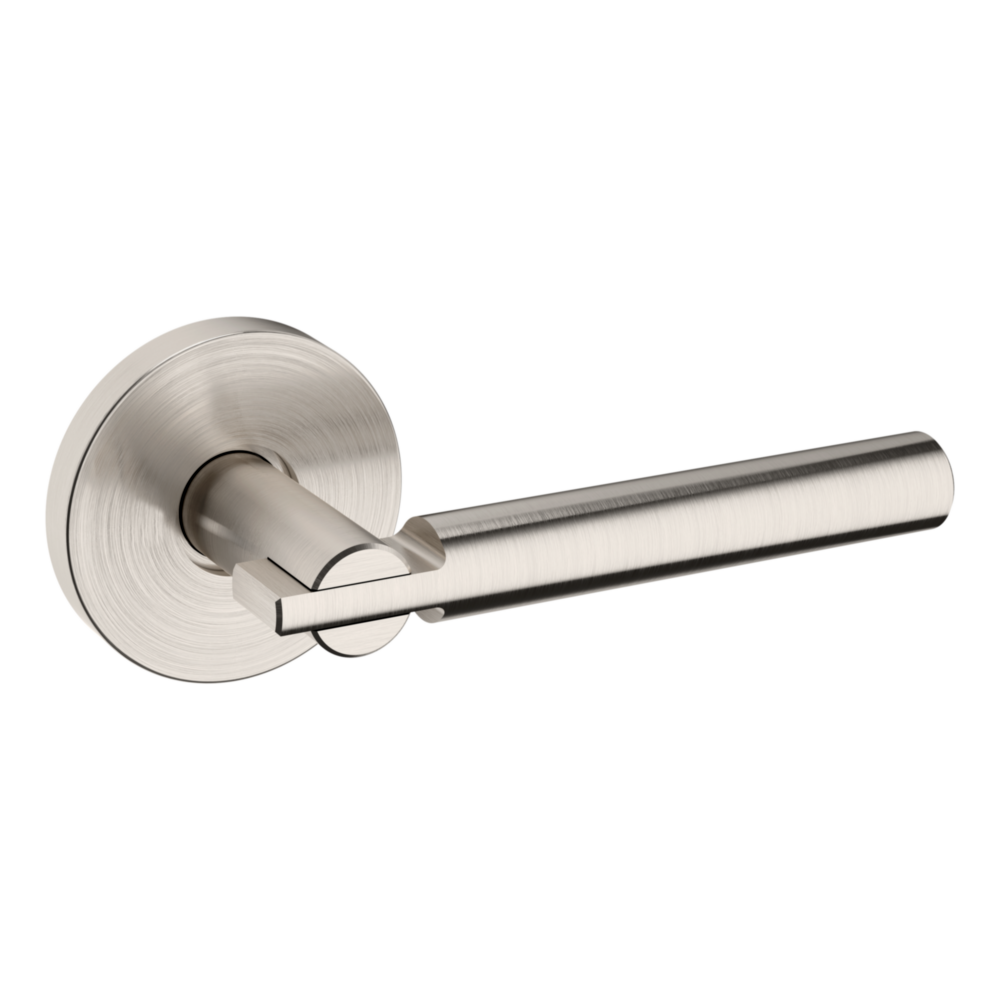 Baldwin 5161 Contemporary Straight Lever Set with 5046 Rose Lifetime (PVD) Satin Nickel / Full Dummy / Reversible