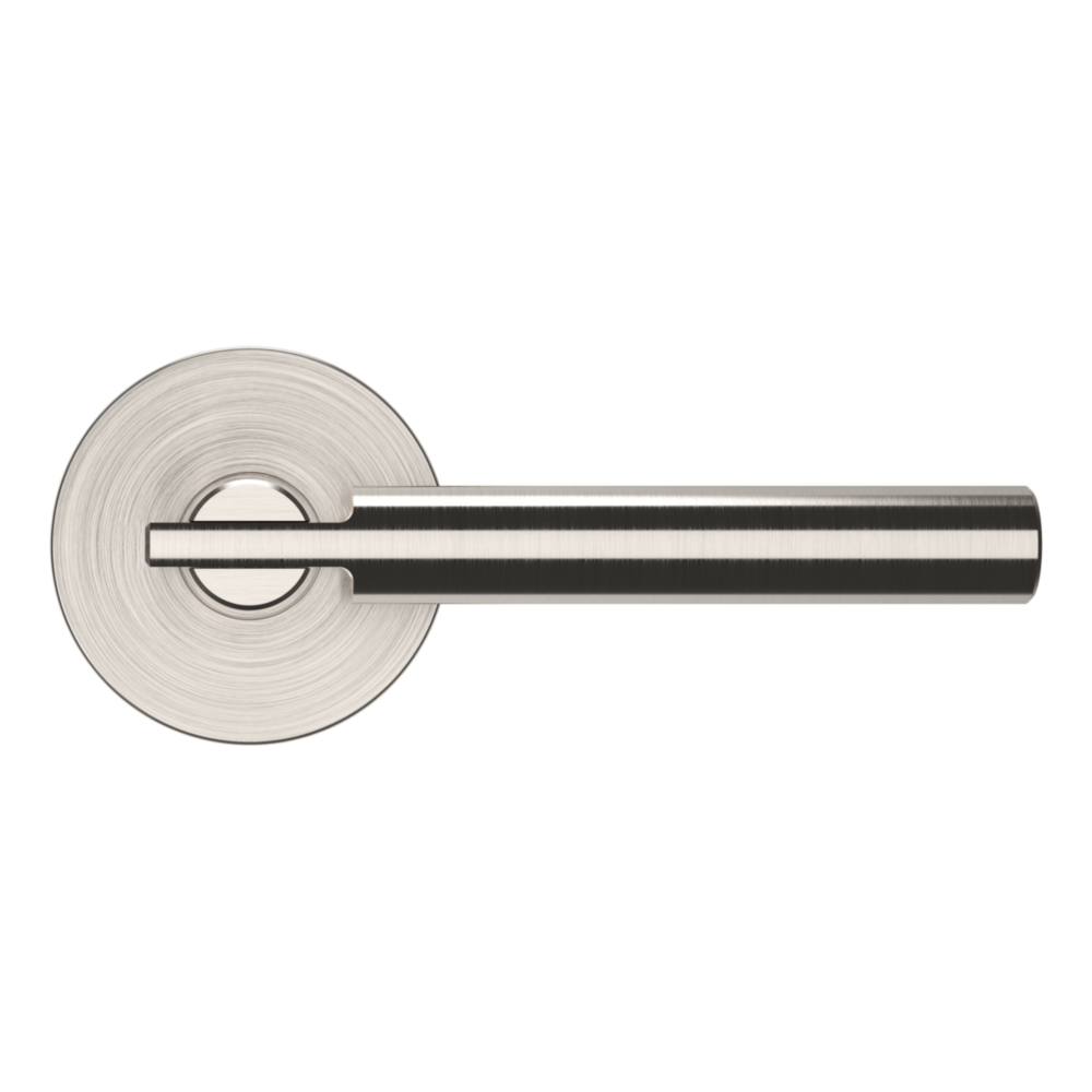 Baldwin 5161 Contemporary Straight Lever Set with 5046 Rose Lifetime (PVD) Satin Nickel / Passage / Reversible