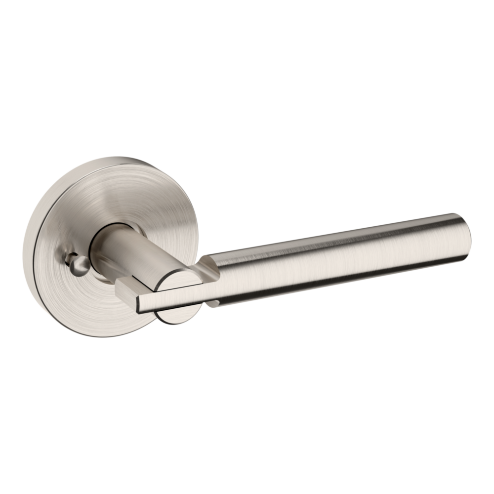 Baldwin 5161 Contemporary Straight Lever Set with 5046 Rose Lifetime (PVD) Satin Nickel / Privacy / Reversible