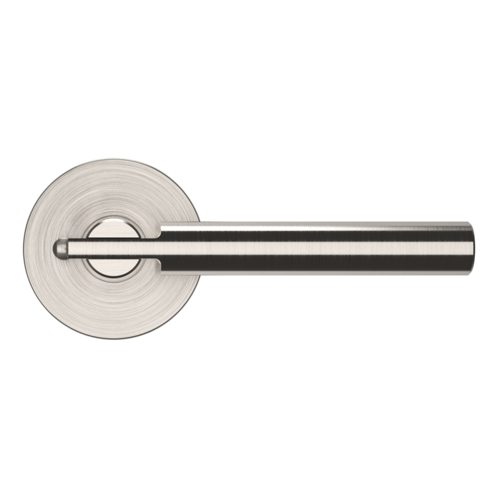Baldwin 5161 Contemporary Straight Lever Set with 5046 Rose Lifetime (PVD) Satin Nickel / Privacy / Reversible