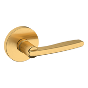 Baldwin 5164 Contemporary Straight Lever Set with 5046 Rose Lifetime (PVD) Satin Brass / Full Dummy / Reversible