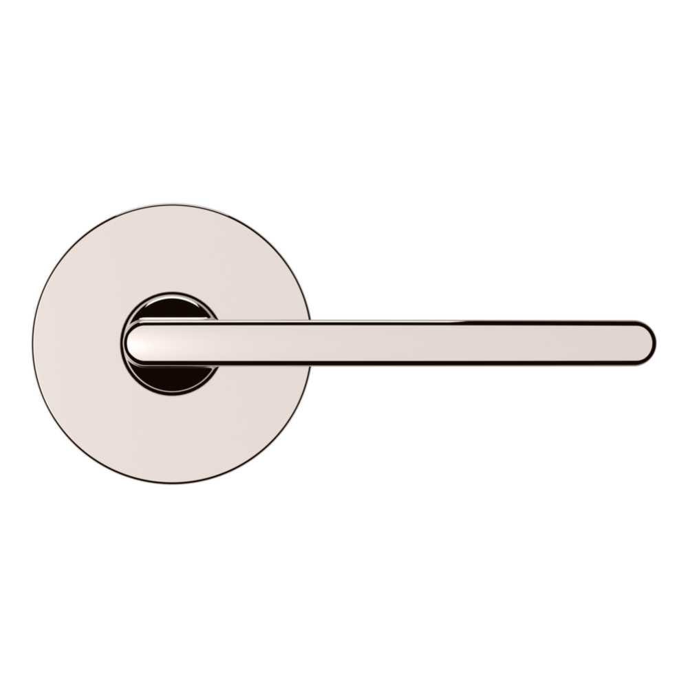 Baldwin 5164 Contemporary Straight Lever Set with 5046 Rose Lifetime (PVD) Polished Nickel / Full Dummy / Reversible