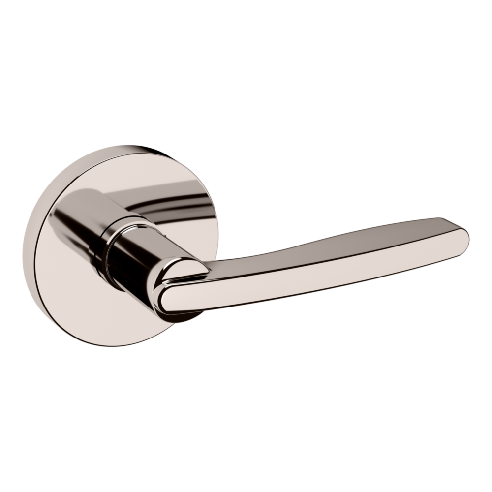 Baldwin 5164 Contemporary Straight Lever Set with 5046 Rose Lifetime (PVD) Polished Nickel / Full Dummy / Reversible