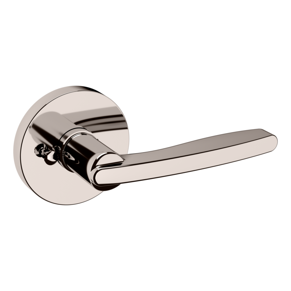 Baldwin 5164 Contemporary Straight Lever Set with 5046 Rose Lifetime (PVD) Polished Nickel / Privacy / Reversible
