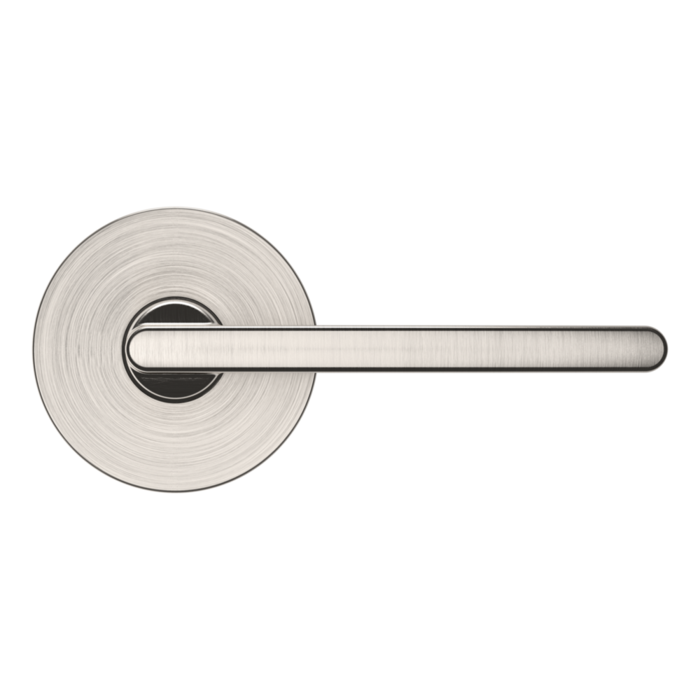 Baldwin 5164 Contemporary Straight Lever Set with 5046 Rose Lifetime (PVD) Satin Nickel / Full Dummy / Reversible