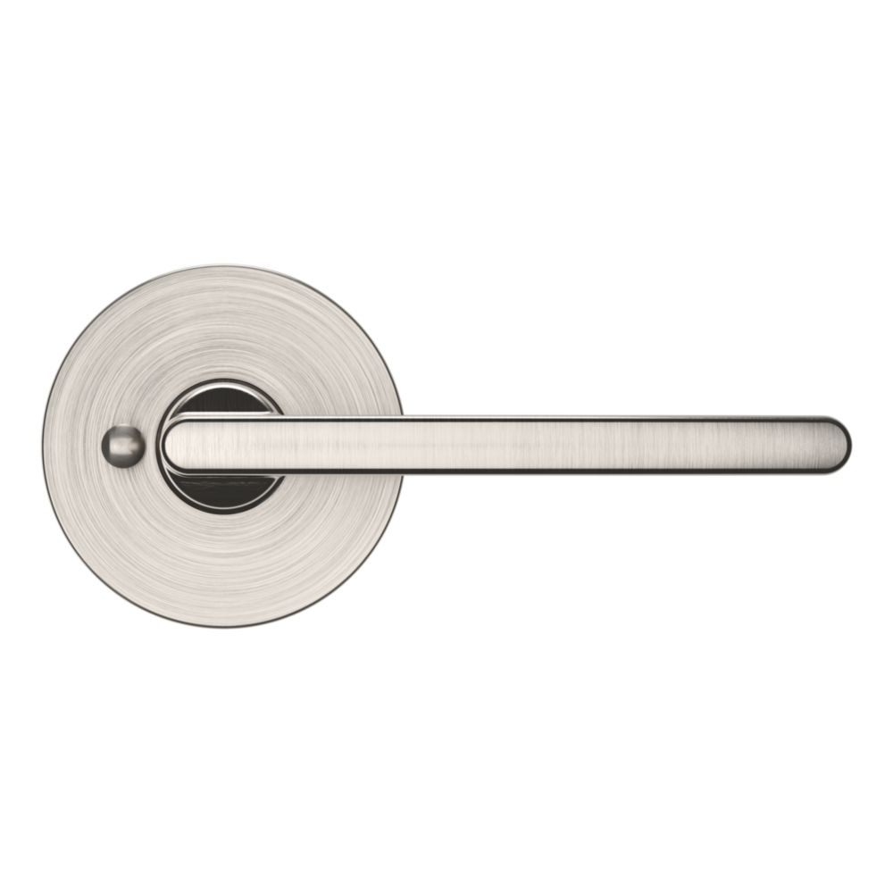 Baldwin 5164 Contemporary Straight Lever Set with 5046 Rose Lifetime (PVD) Satin Nickel / Privacy / Reversible