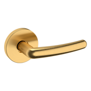 Baldwin 5165 Contemporary Straight Lever Set with 5046 Rose Lifetime (PVD) Satin Brass / Full Dummy / Reversible
