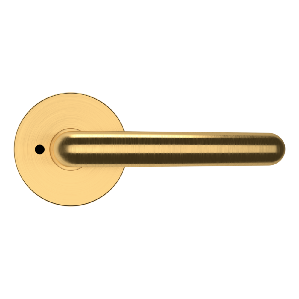 Baldwin 5165 Contemporary Straight Lever Set with 5046 Rose Lifetime (PVD) Satin Brass / Privacy / Reversible