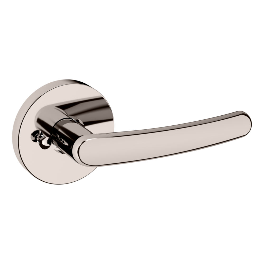 Baldwin 5165 Contemporary Straight Lever Set with 5046 Rose Lifetime (PVD) Polished Nickel / Privacy / Reversible