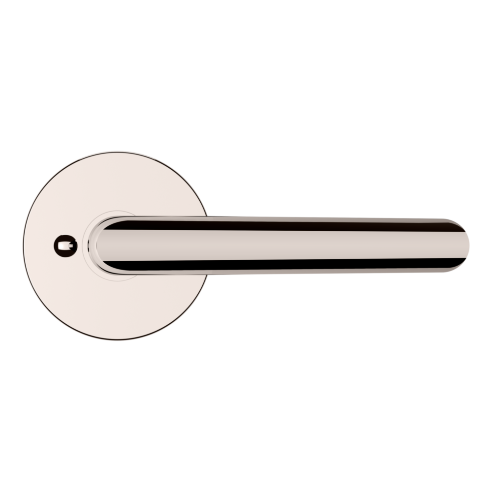 Baldwin 5165 Contemporary Straight Lever Set with 5046 Rose Lifetime (PVD) Polished Nickel / Privacy / Reversible