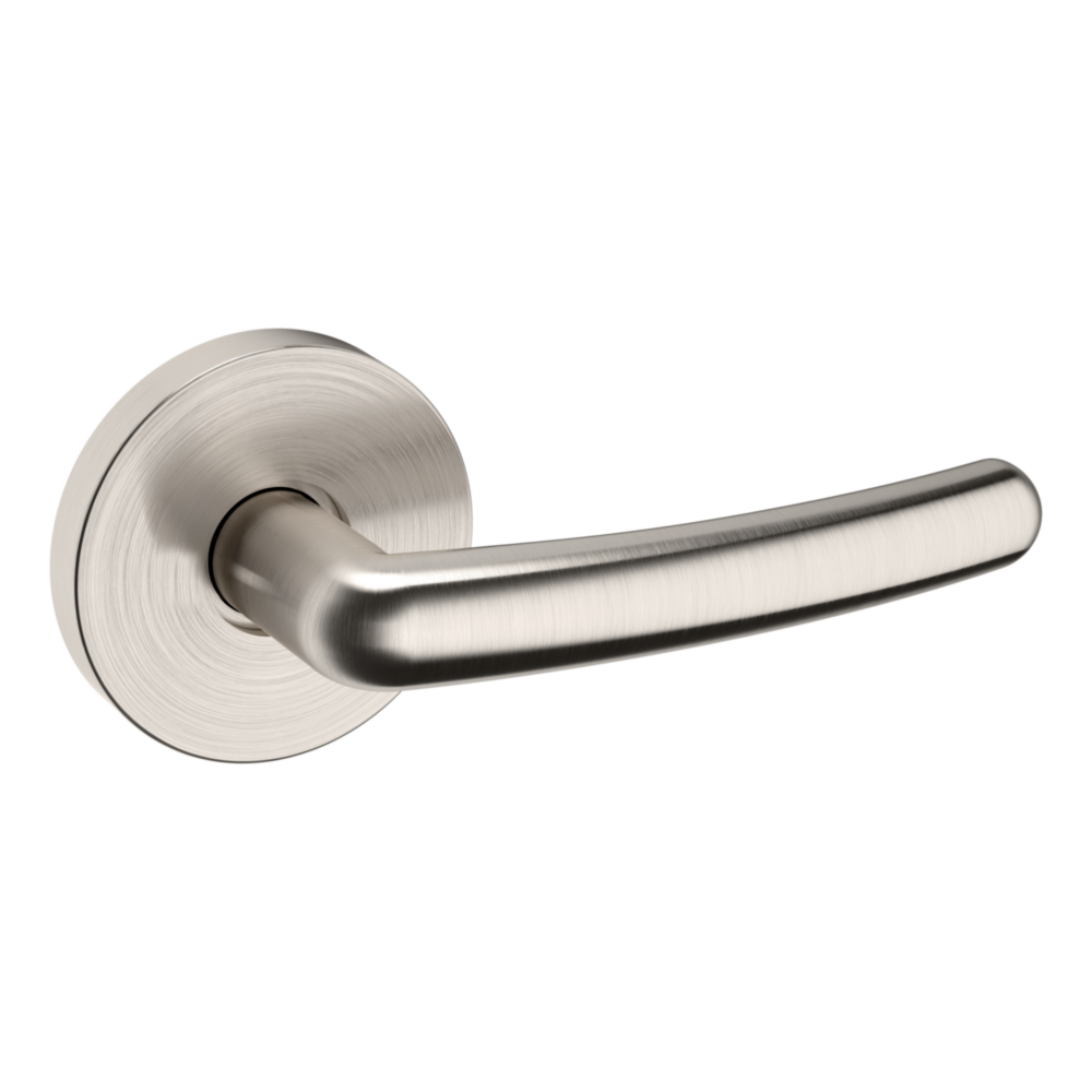 Baldwin 5165 Contemporary Straight Lever Set with 5046 Rose Lifetime (PVD) Satin Nickel / Full Dummy / Reversible