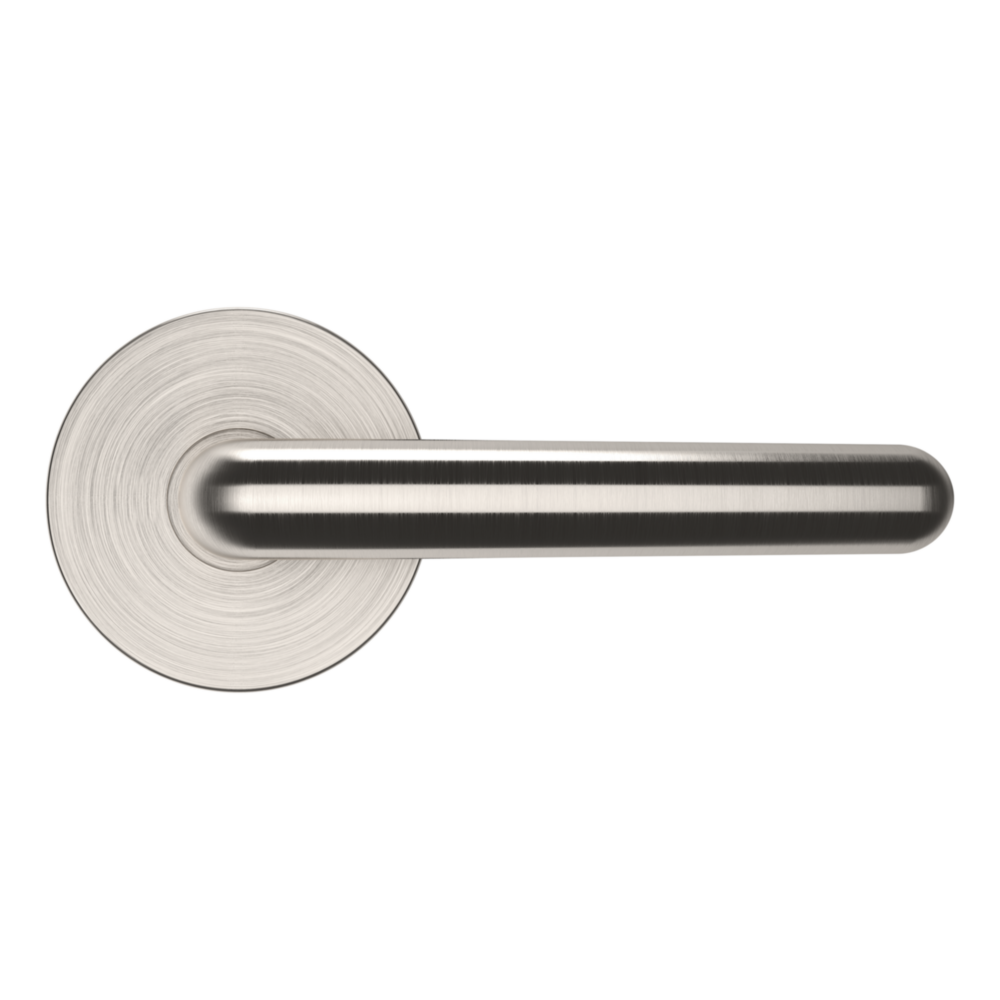 Baldwin 5165 Contemporary Straight Lever Set with 5046 Rose Lifetime (PVD) Satin Nickel / Full Dummy / Reversible
