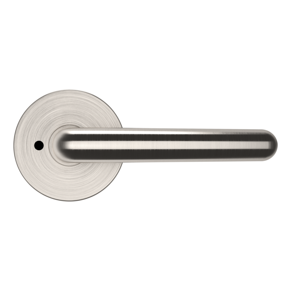Baldwin 5165 Contemporary Straight Lever Set with 5046 Rose Lifetime (PVD) Satin Nickel / Privacy / Reversible