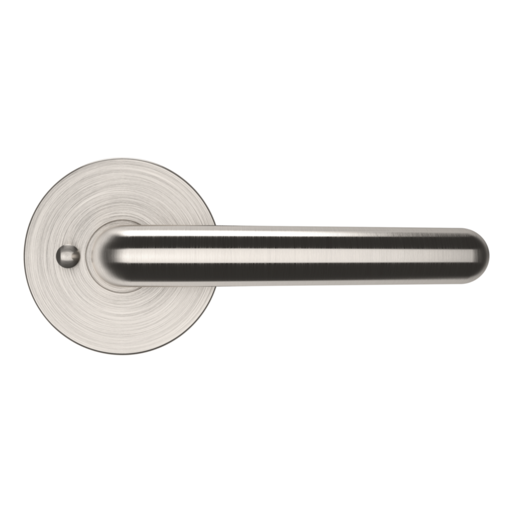 Baldwin 5165 Contemporary Straight Lever Set with 5046 Rose Lifetime (PVD) Satin Nickel / Privacy / Reversible