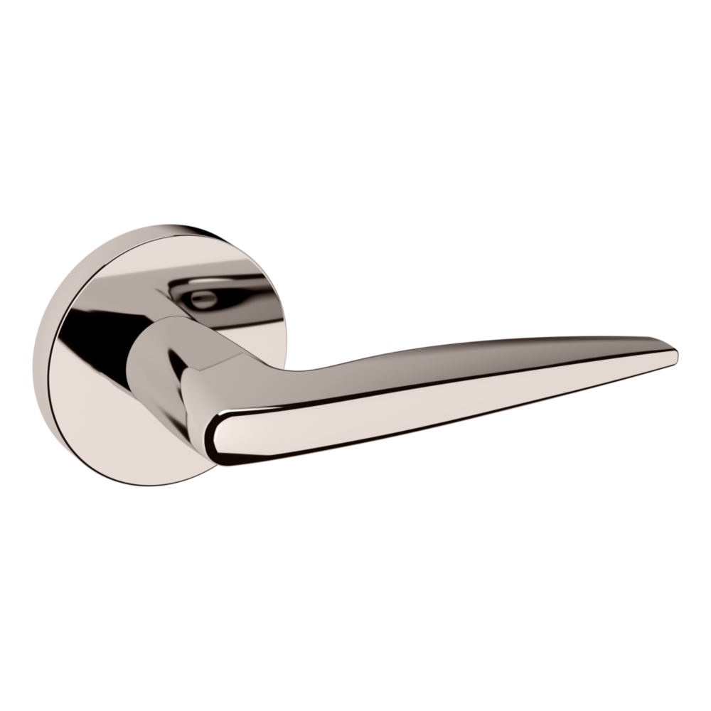 Baldwin 5166 Contemporary Straight Lever Set with 5046 Rose Lifetime (PVD) Polished Nickel / Full Dummy / Reversible