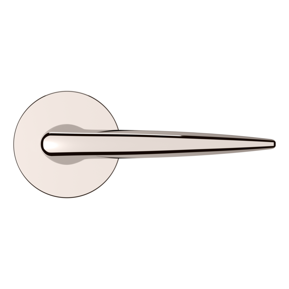 Baldwin 5166 Contemporary Straight Lever Set with 5046 Rose Lifetime (PVD) Polished Nickel / Passage / Reversible