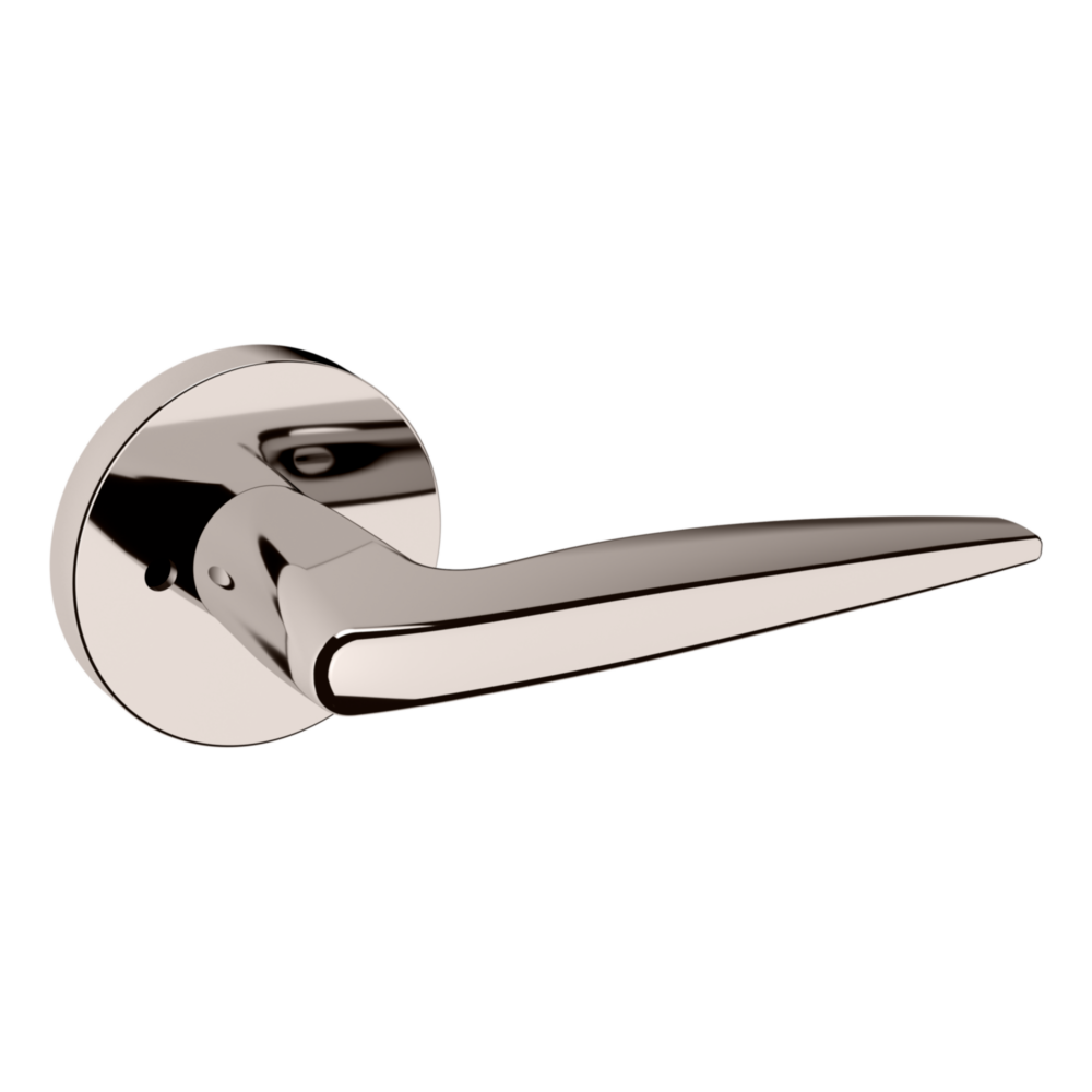 Baldwin 5166 Contemporary Straight Lever Set with 5046 Rose Lifetime (PVD) Polished Nickel / Privacy / Reversible