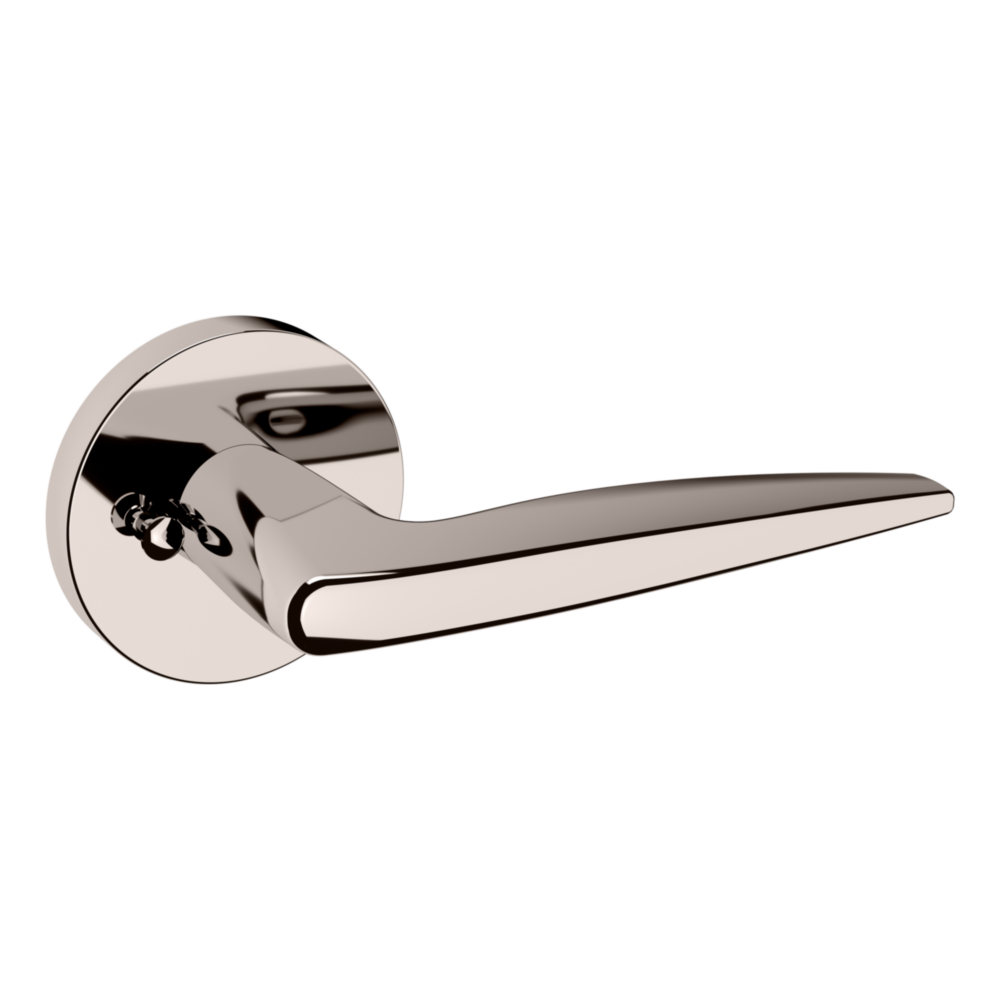 Baldwin 5166 Contemporary Straight Lever Set with 5046 Rose Lifetime (PVD) Polished Nickel / Privacy / Reversible