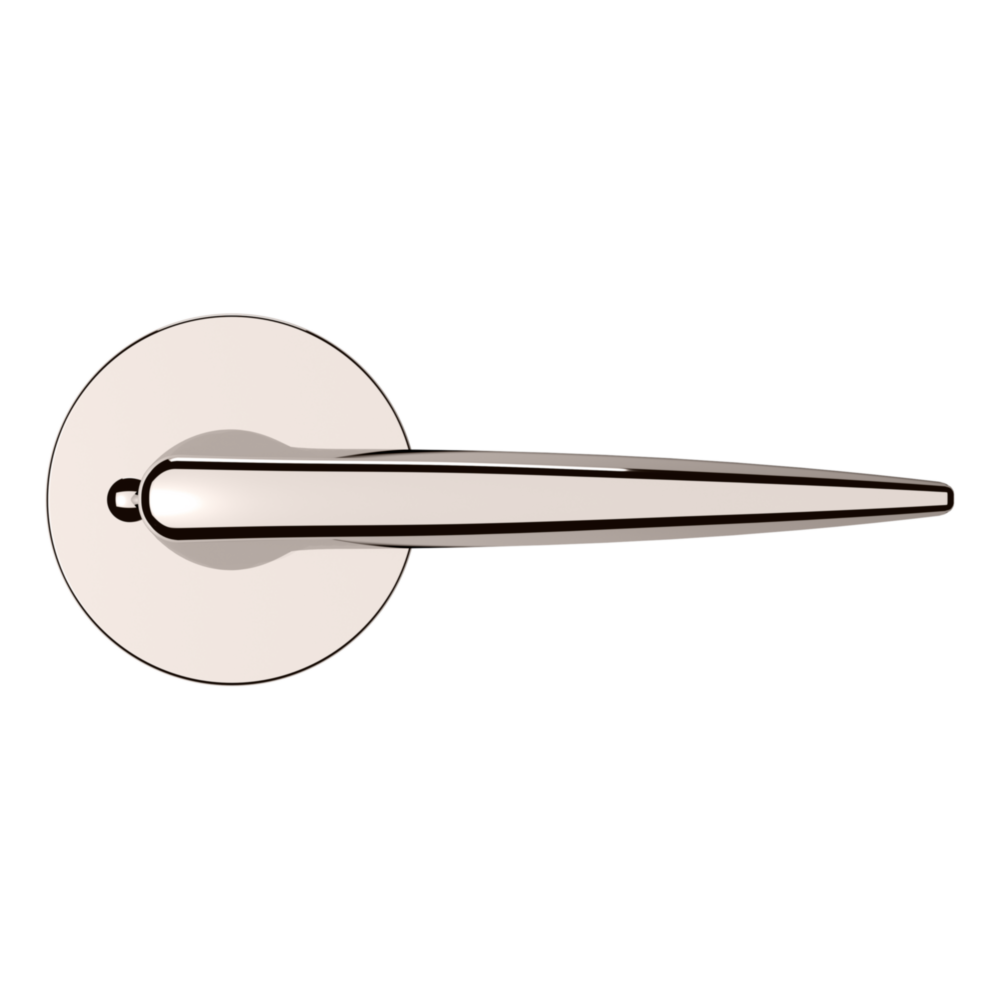 Baldwin 5166 Contemporary Straight Lever Set with 5046 Rose Lifetime (PVD) Polished Nickel / Privacy / Reversible
