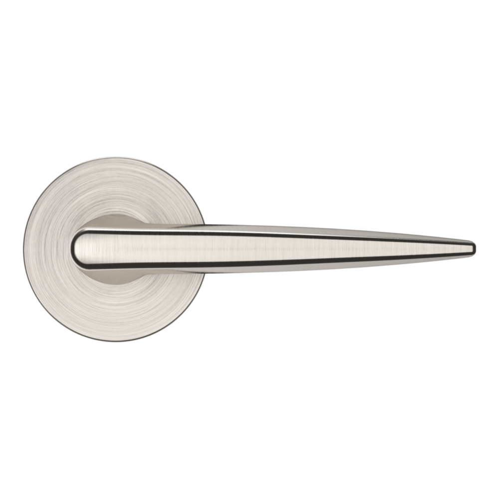 Baldwin 5166 Contemporary Straight Lever Set with 5046 Rose Lifetime (PVD) Satin Nickel / Full Dummy / Reversible