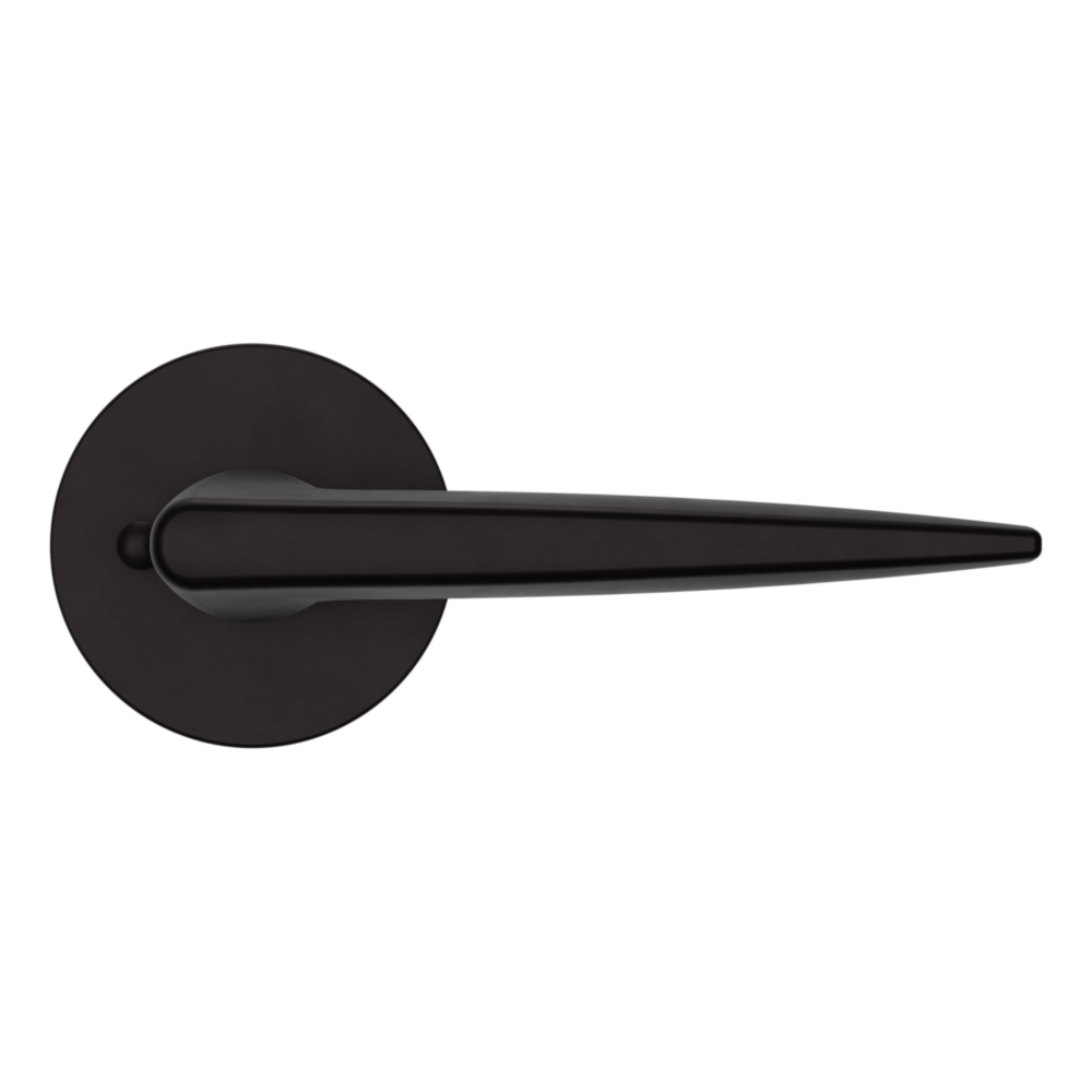Baldwin 5166 Contemporary Straight Lever Set with 5046 Rose Oil-Rubbed Bronze / Privacy / Reversible