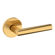 Baldwin 5173 Contemporary Straight Lever Set with 5046 Rose Lifetime (PVD) Satin Brass / Full Dummy / Reversible