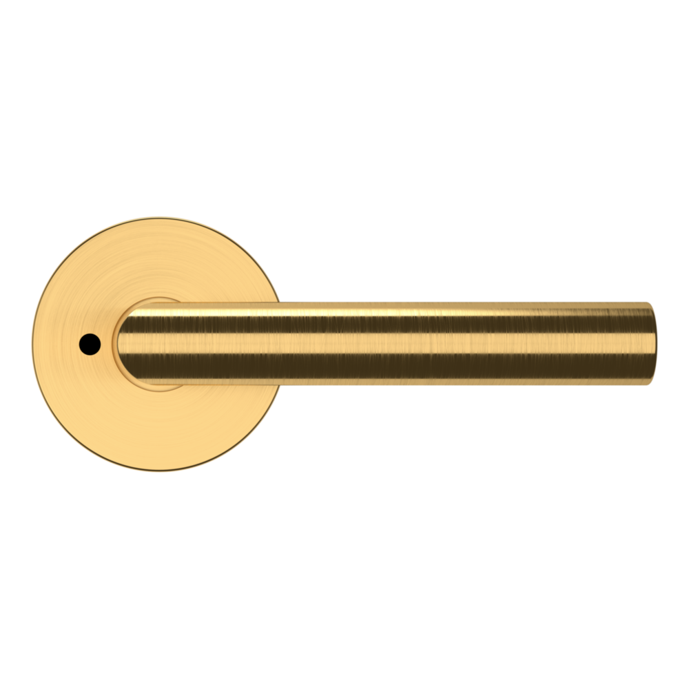 Baldwin 5173 Contemporary Straight Lever Set with 5046 Rose Lifetime (PVD) Satin Brass / Privacy / Reversible