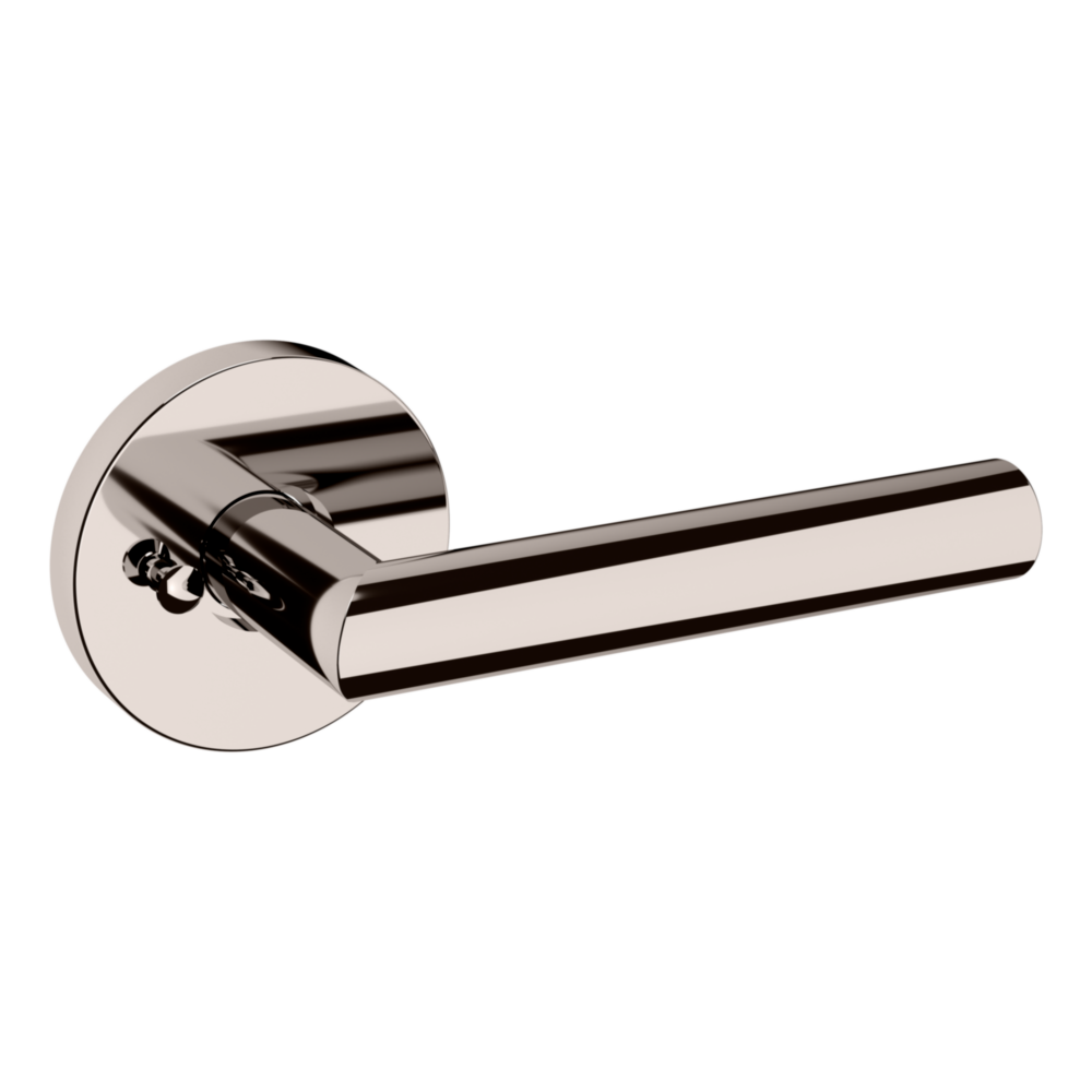 Baldwin 5173 Contemporary Straight Lever Set with 5046 Rose Lifetime (PVD) Polished Nickel / Privacy / Reversible