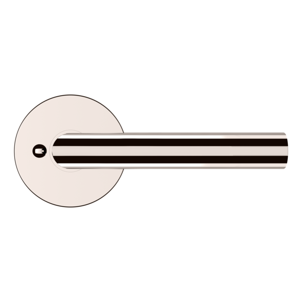 Baldwin 5173 Contemporary Straight Lever Set with 5046 Rose Lifetime (PVD) Polished Nickel / Privacy / Reversible