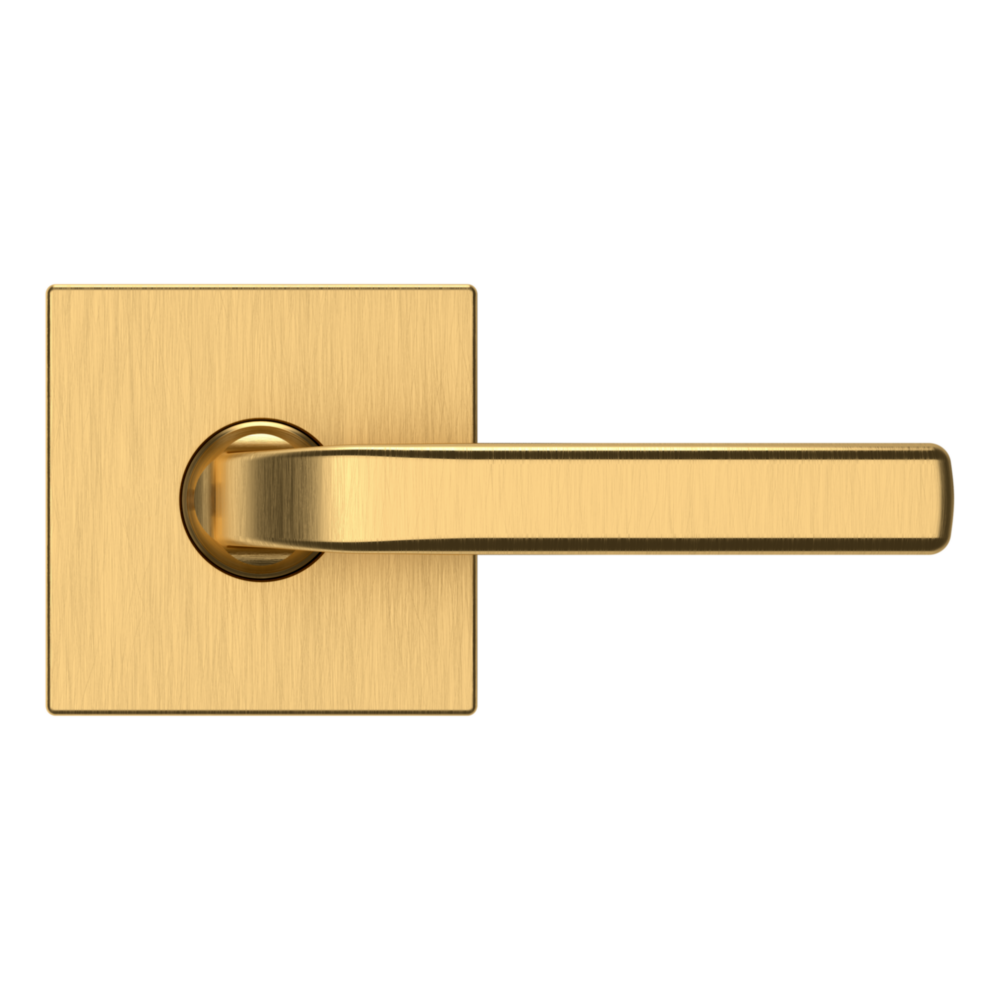Baldwin 5190 Transitional Straight Lever Set with R017 Rose Lifetime (PVD) Satin Brass / Passage / Reversible