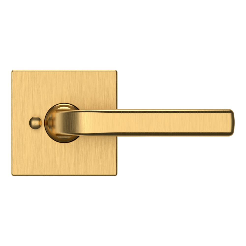 Baldwin 5190 Transitional Straight Lever Set with R017 Rose Lifetime (PVD) Satin Brass / Privacy / Reversible