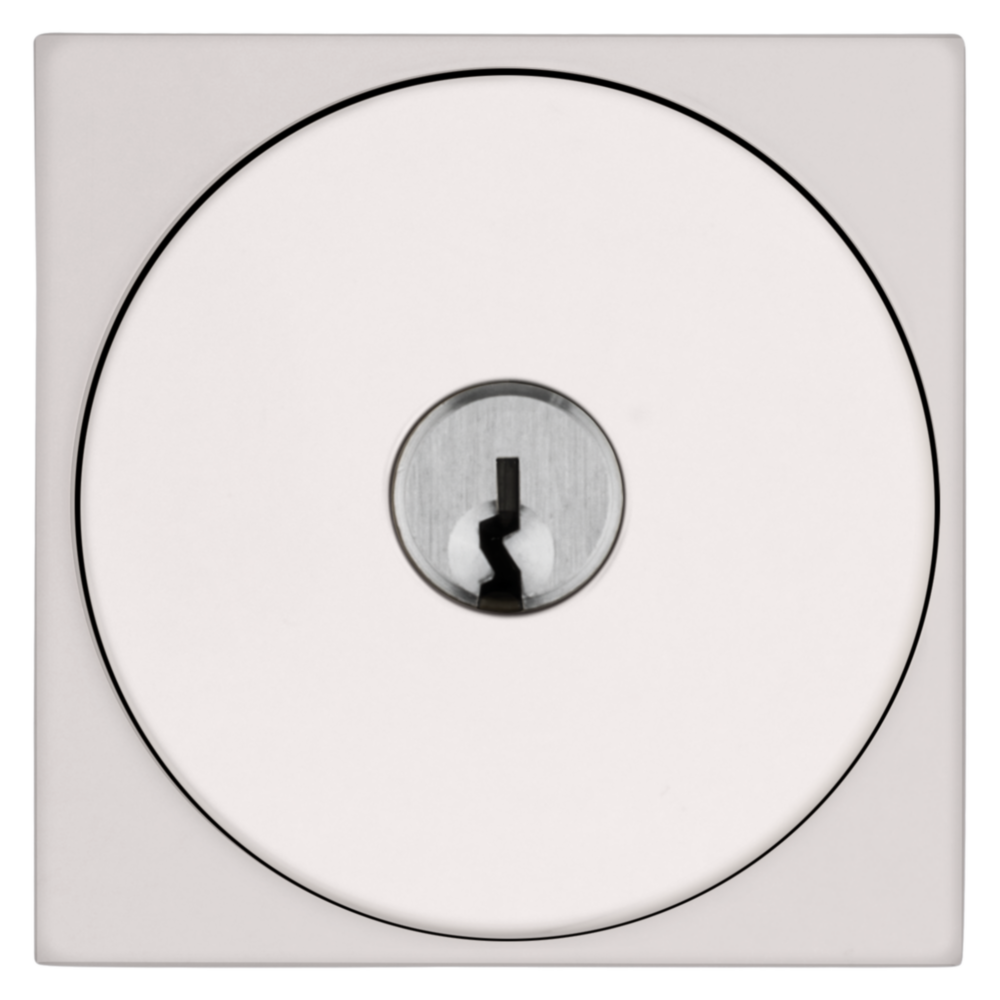 Baldwin Keyed Contemporary Knob Set with Square Rose Lifetime (PVD) Polished Nickel / Entry / Reversible