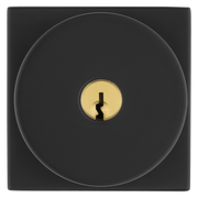 Baldwin Keyed Contemporary Knob Set with Square Rose Satin Black / Entry / Reversible